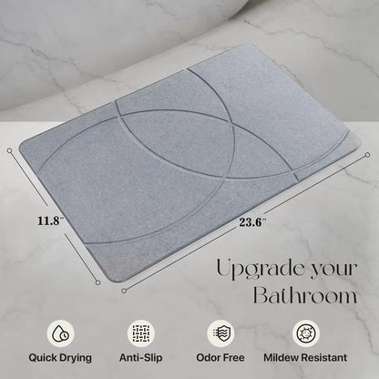 Customized Diatomaceous Earth Bath Mat Super Absorbent Rubber Stone Mat for Home Hotel Modern Design for Quick Drying Kitchen
