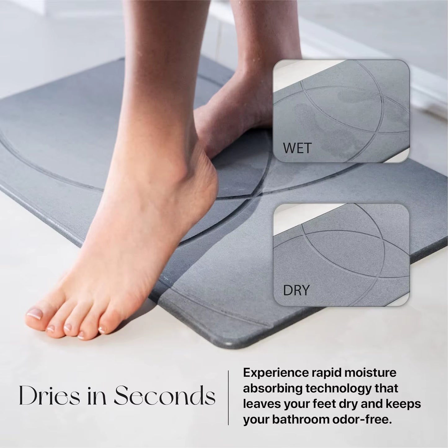 Customized Diatomaceous Earth Bath Mat Super Absorbent Rubber Stone Mat for Home Hotel Modern Design for Quick Drying Kitchen